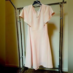 Blush Pink Calvin Klein Flutter Sleeve Dress